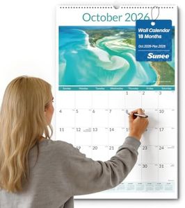 SUNEE 2026-2027 Wall Calendar Large 17"x27", 18 Month Calendar (Ends March 2028), Vertical Extra Large, Beaches