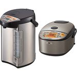 ZOJI Zojirushi NP-HCC10XH Induction Heating System Rice Cooker (1 L) + CV-DCC40XT VE Hybrid Water Boiler and Warmer (4-Liter)