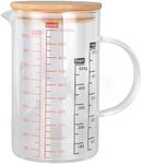 Measuring Jug, 1000ml Measuring Jar Glasses Beaker Mug Glass Measuring Cup with Airtight Lid Graduated with Ergonomic Handle for Kitchen Restaurant(XXL)