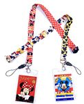 Monogram Disney Mickey and Minnie Mouse Reversible Lanyard with Breakaway Clip and ID Holder - 2 Lanyard Set, Multicolor, Regular