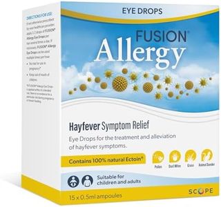 Fusion Allergy Eye Drops with 100% Natural Ectoin - Fast Acting Treatment for Hay Fever Symptoms and Dry, Irritated, Watery Eyes. Suitable for Sensitive Eyes (15 x 0.5ml doses)