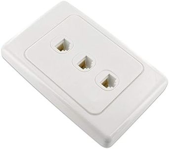 Network Wall Plate 3 Port Gang for CAT6 LAN RJ45 8P8C Cable Plug to Plug