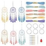 INFUNLY 6 Set Small DIY Dream Catcher Kit Mini Dream Catcher Making Kit for Bag Pendant Colorful Yarn Dream Catcher Handmade for Key Chain Car Mirror Hanger