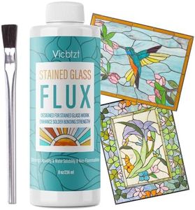 VICBTZT 8 oz Liquid Zinc Flux for Stained Glass Soldering, Stained Glass Flux for Soldering Work, Glass Repair and More, Easy Clean Up