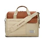 uppercase 14L Omega 03 Professional Laptop Messenger Bag | up to 15.6''| 3x More Water Resistant| With Rainproof Zippers| Tablet Compartment| Multiple Organisers| Office Bag for Men & Women (Beige)