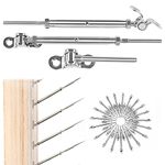 Muzata 20Pairs Cable Railing Kit 1/8" Swage Toggle Turnbuckle Hardware T316 Stainless Steel for Wood Post WoodEasy System Angle 180° Adjustable Stairs Deck 20 Cable Lines CK07 NN1,CA4 CA5