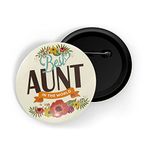 dhcrafts Pin Badges Multicolor Best Aunt In The World Glossy Finish Design Pack of 1 (58mm)