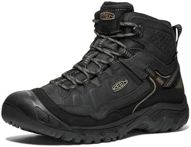 KEEN Men's Targhee 4 Mid Height Durable Comfortable Waterproof Hiking Boots, Triple Black, 12