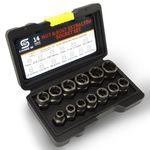 WODHMIEY Bolt Extractor Kit, 14Pcs Bolt Nuts Extractor Socket Set Screw Extractor Remover for Removing Bolts and Nuts, with Solid Portable Storage Case