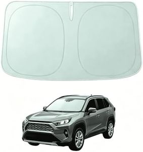 WOLFBOX Upgraded 2-Layer Car Windshield Sun Shade - Heavy Duty Foldable Sunshade with Premium Black Tape, Maximum UV Block Front Window Cover Accessories(X-Large 64''L*34''W)