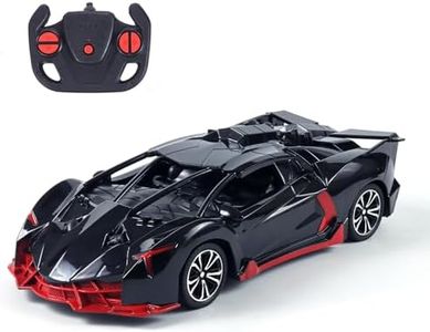 Amazon Brand - Jam & Honey Remote Control Car for Kids | High-Speed RC Car with Rechargeable Lithium Battery | Type-C Charging | LED Headlights | Black&Red