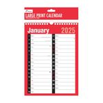 2025 Calendar A4 Large 2 Column Month to View Spiral Bound Wall Planner for Home Business Office School 1 January 2025 to 31 December 2025