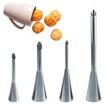 4 Pack Cream Icing Piping Nozzles Long Puff Nozzles Tips Cream Filling Tubes Cupcake Filler Nozzle Puff for Filling Cookies Cakes