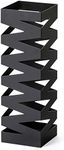 Mango Steam Metal Square 50.8 cm Tall Umbrella Holder, Stand, Rack Organizer (Zig-Zag Black)