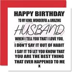 Heartfelt Birthday Cards for Husband - Best Thing Ever - Loving Happy Birthday Card for Husband from Wife Partner, Husband Birthday Gifts, 145mm x 145mm Valentines Anniversary Greeting Cards