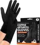 Dr. Frederick's Original Copper Full Finger Comfort Gloves - 2 Gloves - Great for Typing and Everyday Activities - Large