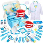 BUYGER Kids Doctors Set Case for Kids Educational Toys for 3 Year Old Boys Medical Play Fancy Dress Up Clothes for Boys, Girls