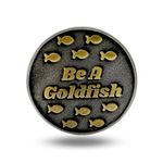 Full Metal Markers Be A Goldfish Unique Magnetic Metal Golf Ball Marker with Hat Clip Accessory for Men & Women (1 Ball Marker + 1 Hat Clip)