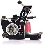Wormhole Tattoo Gun Aircraft Grade Aluminum Coil Tattoo Machine Professional Tattoo Gun 12 Wraps Coil Shader Tattoo Machine Gun for Tattoo Artist W0002-S