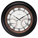 AcuRite 24” Illuminated LED Large Outdoor Decorative Clock with Thermometer and Hygrometer Combo (75022M), Copper