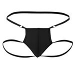 SHERRYLO Men String Thong Exotic Men's Underwear Thongs and G-strings Sexy G String for Man Mens Jockstrap Mankini Jockstraps, 23008-black, One Size