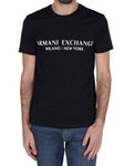 Armani Exchange A | X Men's Short Sleeve Milan New York Logo Crew Neck T-Shirt, Black, Large