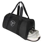 URBAN TRIBE Polyester Fury Gym Bag for Men and Women|Sports Duffle Bag with Shoe Compartment|Workout, Exercise, Fitness|Black, 46 x 25 x 23 Centimeters