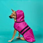 That Dog In Tuxedo Pawddington Dog Raincoat with Hoodie - Magenta Pink (Size - 26)
