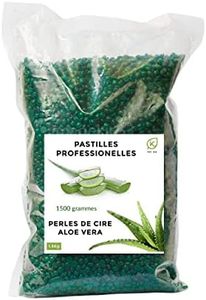 Perle de Cire Aloé-véra 1kg+500g Wax Bille de chauffe cire-professionnelle-sans bandes et appareil poils-Femme et Homme pour le corps entier-visage-jambe-aisselles-soucis-peau sensible intime.