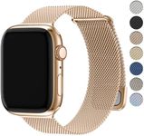 Fullmosa Compatible with Apple Watch Band 41mm 40mm 38mm 42mm Women Men, Stainless Steel Milanese Loop Replacement iWatch Bands Series 10 9 8 7 6 5 4 3 2 1 SE, 41mm 40mm 38mm 42mm Rose Gold