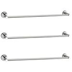 Plantex Stainless Steel Heavy Towel Rod/Towel Rack for Bathroom/Towel Bar/Hanger/Stand/Bathroom Accessories (24 Inch - Chrome Finish) - Pack of 3