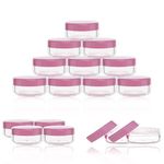 ZEJIA 10 Gram Cosmetic Sample Containers with Lids 40pcs Empty Small Makeup Jars Plastic BPA Free(Pink)