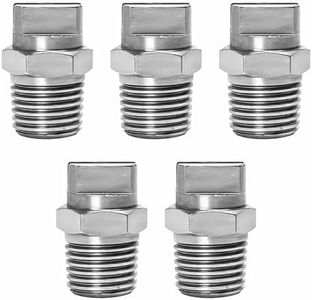 5 Pieces Flat Fan High Pressure Washer Spray Tip - 1/4BSPT Male Thread 304 Stainless Steel Nozzle - 65 Degree 2mm Orifice Diameter - Easy to Install
