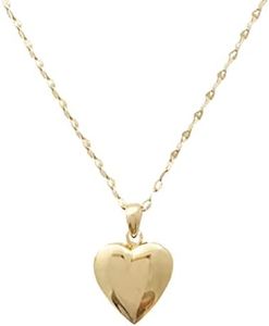 Honeycat Puffy Heart Locket Charm Necklace in Gold, Rose Gold, or Silver | Minimalist, Delicate (Gold)