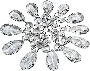 Supla 24 Pcs Teardrop Chandelier Prisms Candle Chandelier Crystal Pendants Glass Pendant Beads 1.5" for Chandelier Lights Suncatchers