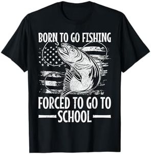 Born To Go Fishing Bass Fish Fisherman Boy Kid Funny Fishing T-Shirt