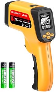 Non-Contact Infrared Thermometer Gun, High Accuracy -58°F to 1472°F, Adjustable Emissivity, IR Thermometer with Backlit LCD Display, Over-Temp Alarm, Laser Temperature Gun for Cooking, BBQ, HVAC