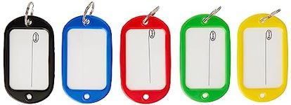 Merriway BH04017 (5 Pcs) Assortment of Key Ring Luggage Tags with Card Inserts, 95mm x 53mm (3.3/4 inch x 2.1/8 inch) - Pack of 5 Pieces