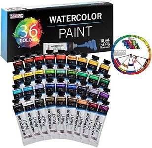 U.S. Art Supply 36 Color Watercolor Paint Set – Professional Watercolor Paint Set for Artists & Beginners, Watercolor Paint Tubes (18ml) – Water Colors Paint Adult Set for Canvas & Portraits
