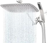G-Promise All Metal 14 Inch Dual Shower Head with Handheld Combo, Rain Shower Head, Adjustable Extension Arm, Smooth 3-Way Diverter, 71 Inch Extra Long Hose - A Bathroom Upgrade(Brushed Nickel)