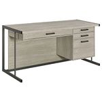 Coaster Home Furnishings Loomis 4-Drawer Rectangular Office Desk Whitewashed Grey and Gunmetal