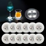 AHIER LED Coaster,12 Pcs Led Coasters for Drinks, Led Bar Coaster, Perfect for Party, Wedding, Bar(White)