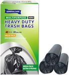 GENERALCARE 30 Gallon Trash Bags, Heavy Duty Tear-Resistant, Puncture-Proof lager garbage bags, Ultra-Large Capacity, 40 Count, Unscented