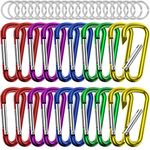 sprookber 2.28" Small Carabiner Clip Keychain, D Ring Caribeaner Clip, Key Clip Caribeener Multipurpose, Set of 20 Pack