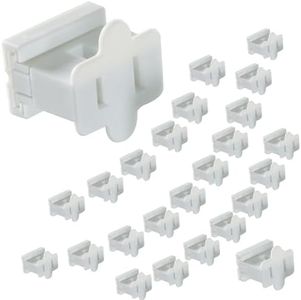 Aniai (25) Pack Vampire Plug, Slip and Slide Plug Add,Extension Cord Ends Male and Female, Replacement Electrical Plug 2 Prong, SPT-1 Wire (spt1 Female, White)