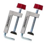 Milescraft 4009 Fence Clamps - 2 Pack Universal Clamps with 3/8" Rod for Table Saws, Mitre Saws, Router Tables and Clamping Squares