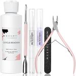 Makartt Cuticle Remover Kit, Nail Care Kit with Cuticle Oil Pen, Cuticle Trimmer, Nail File & 120ml Cuticle Remover Liquid, Nail Manicure Kit for Cuticle Softener & Moisturize