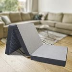 RHYTHM Lite Tri-Fold Mattress | High Resilience Foam with 5 Years Warranty | Foldable Mattress for Floor | 4 Inch Height (72x36x4, Single)