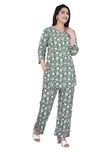 Gudwear Women's Designer Print Co-Ord Set Relaxed Fit for Women| Two Piece Co Ord Set Top & Pant |Casual Co Ords Women Wear Fashionable for Party