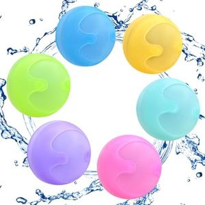 6 Pcs Reusable Water Balloons, Magnets-Free Refillable Water Balloons Quick Fill, Summer Outdoor for Adults